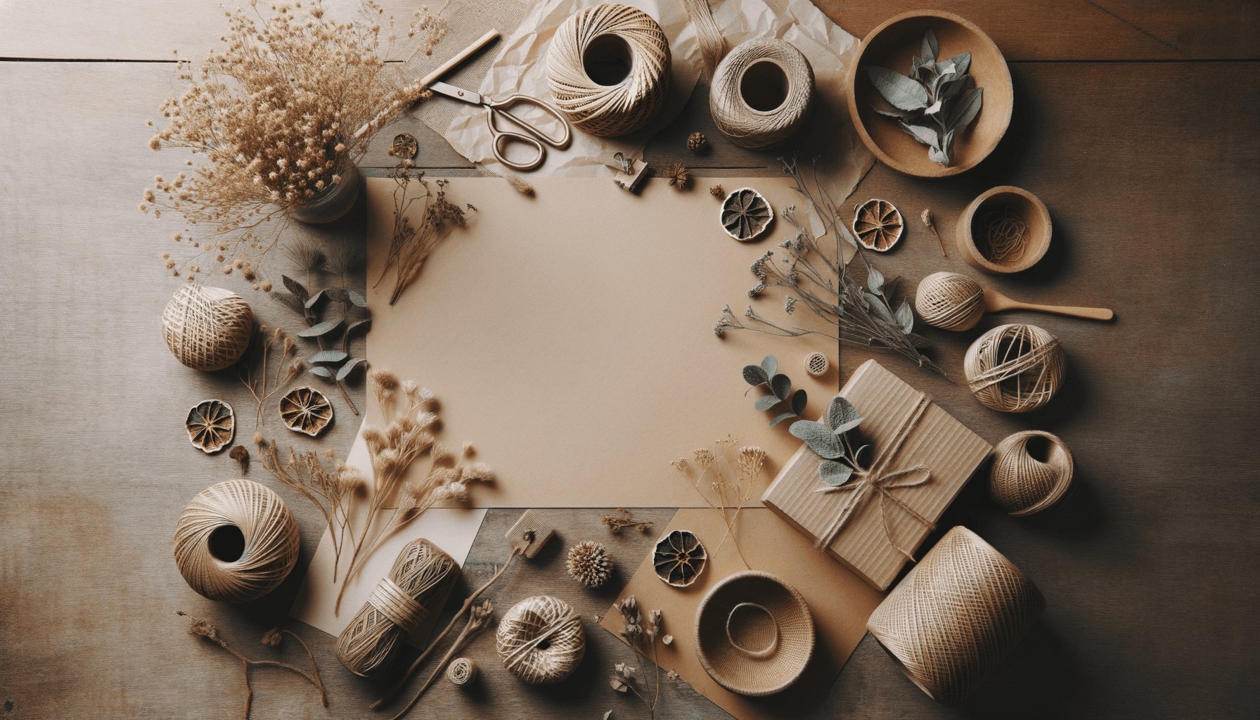 Dried botanicals editorial flat lay